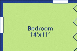Deluxe 2Bdr Floor plan Color 2Bdr Deluxe